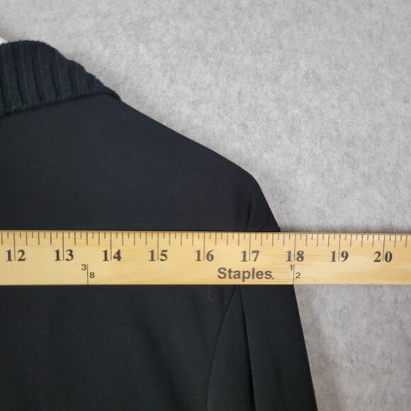 Vintage J. Jill Black LS Button Up Rayon Blouse Women's Large Stretch - Picture 10 of 11